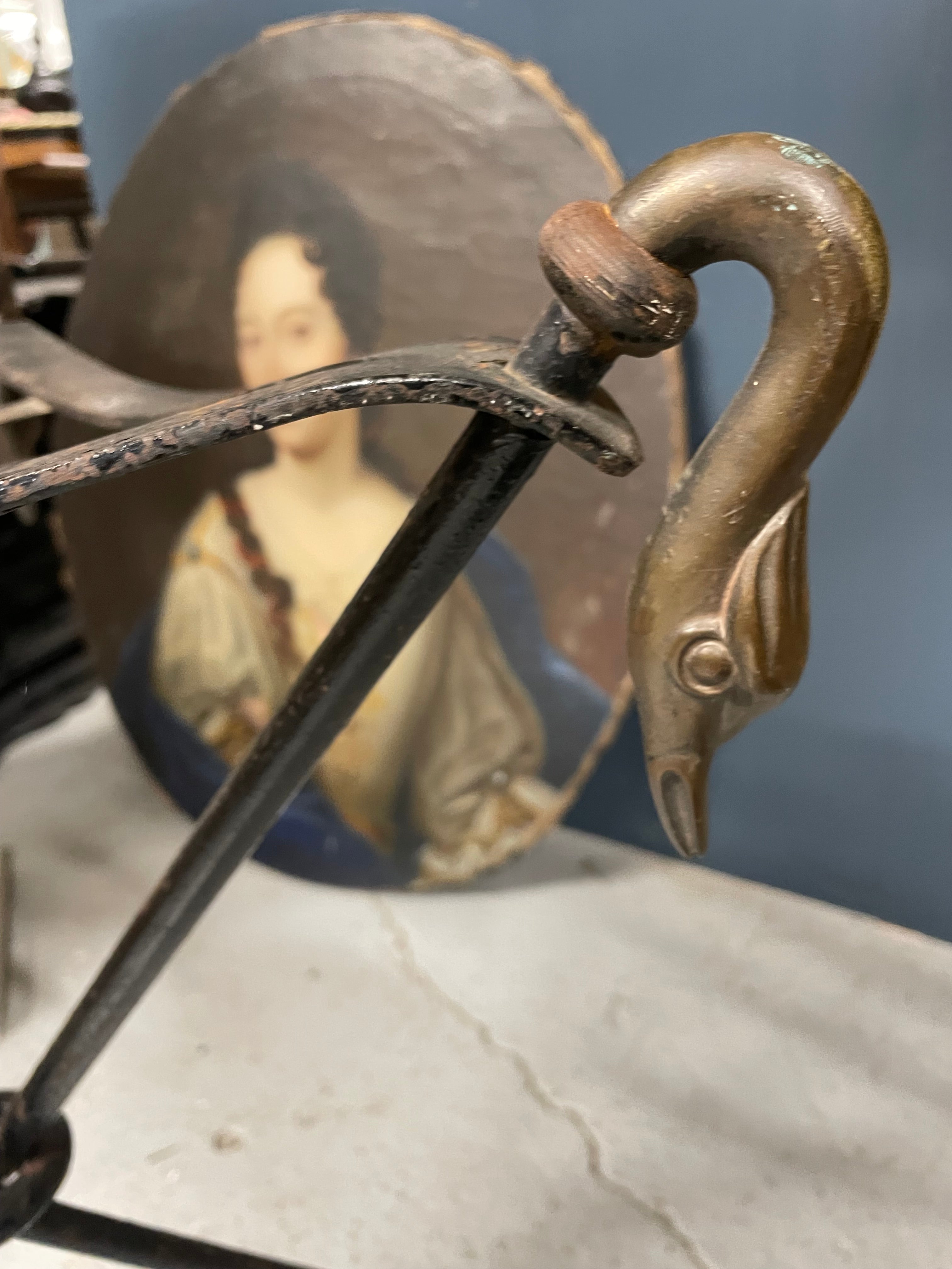 Tabouret en fer forgé dans le goût de Madeleine Castaing