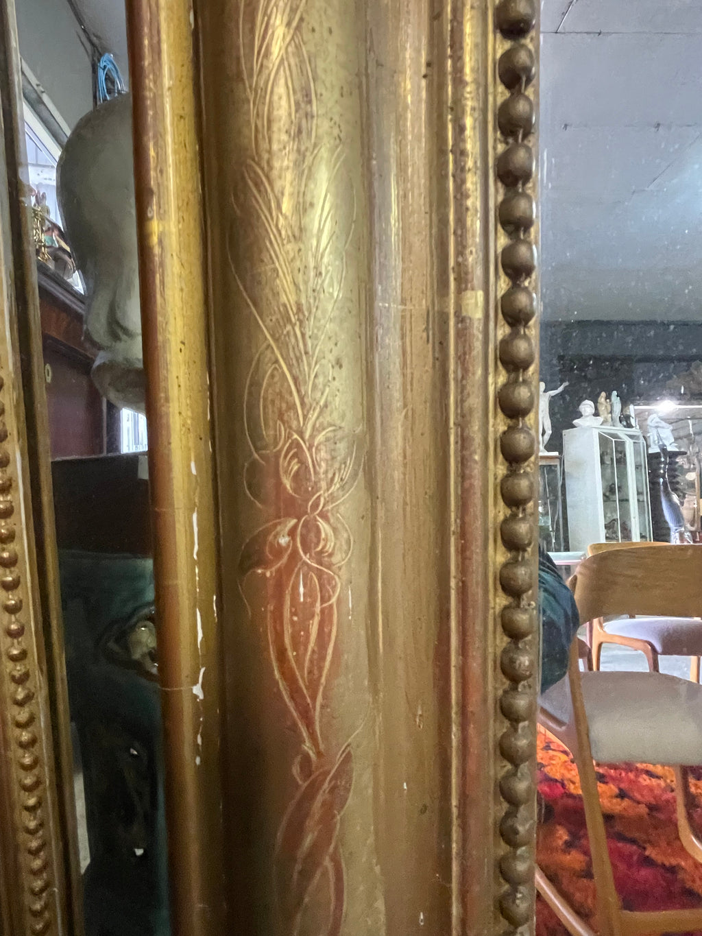 Grand miroir Louis Philippe Bois Doré