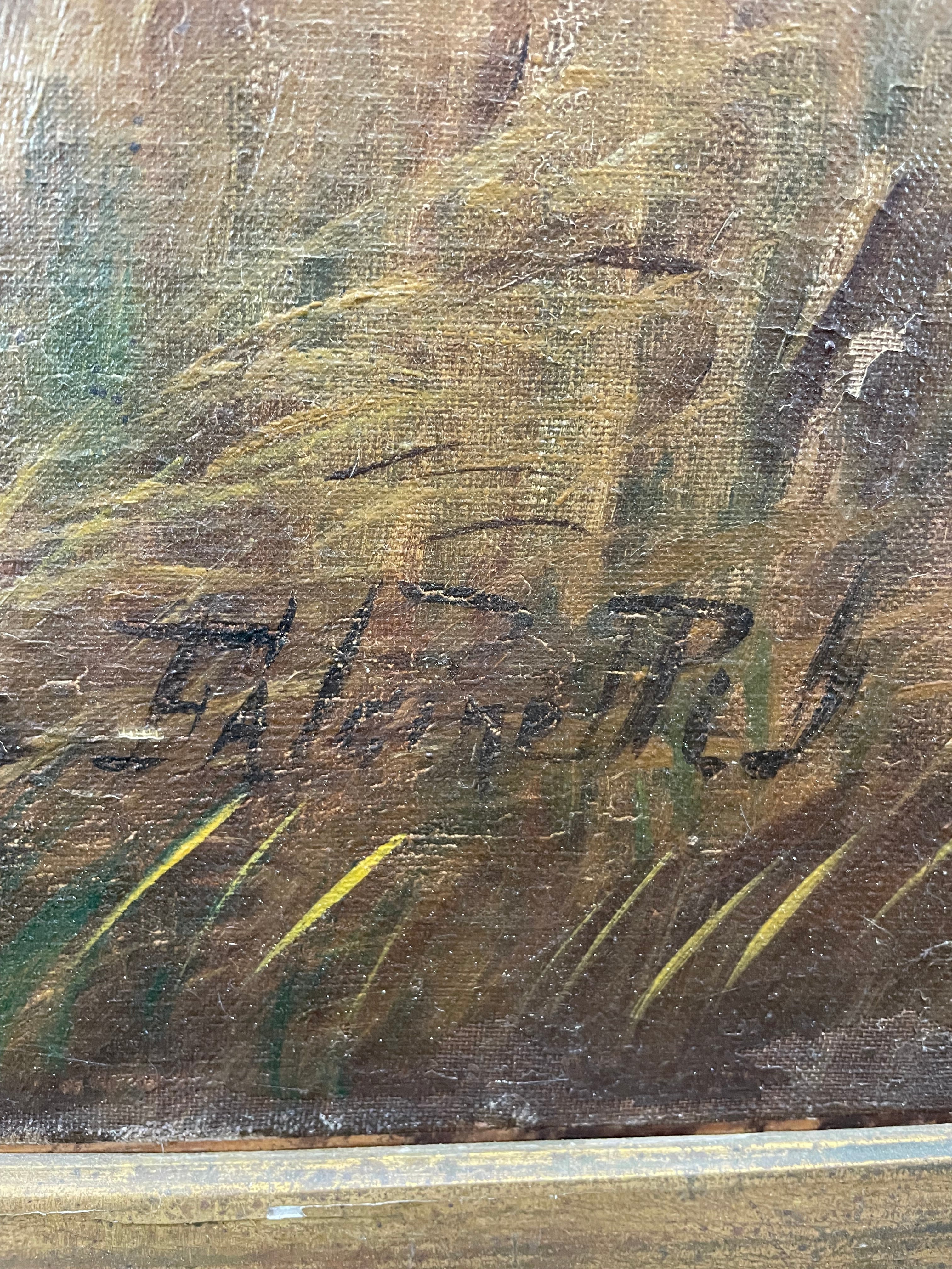 Monumental tableau huile sur toile Chasse à courre époque fin XIXème