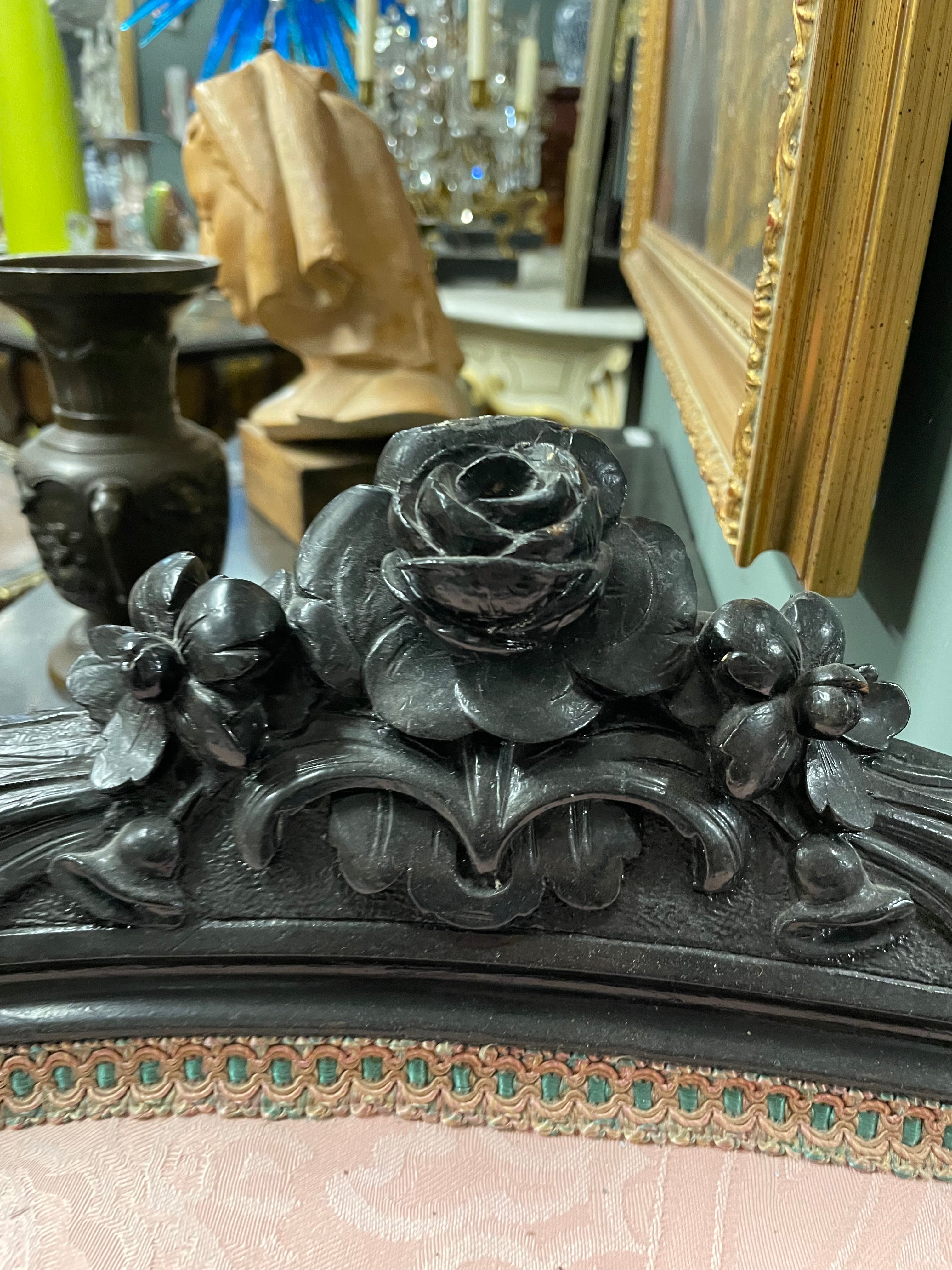 Banquette en bois noirci d’époque Napoléon III