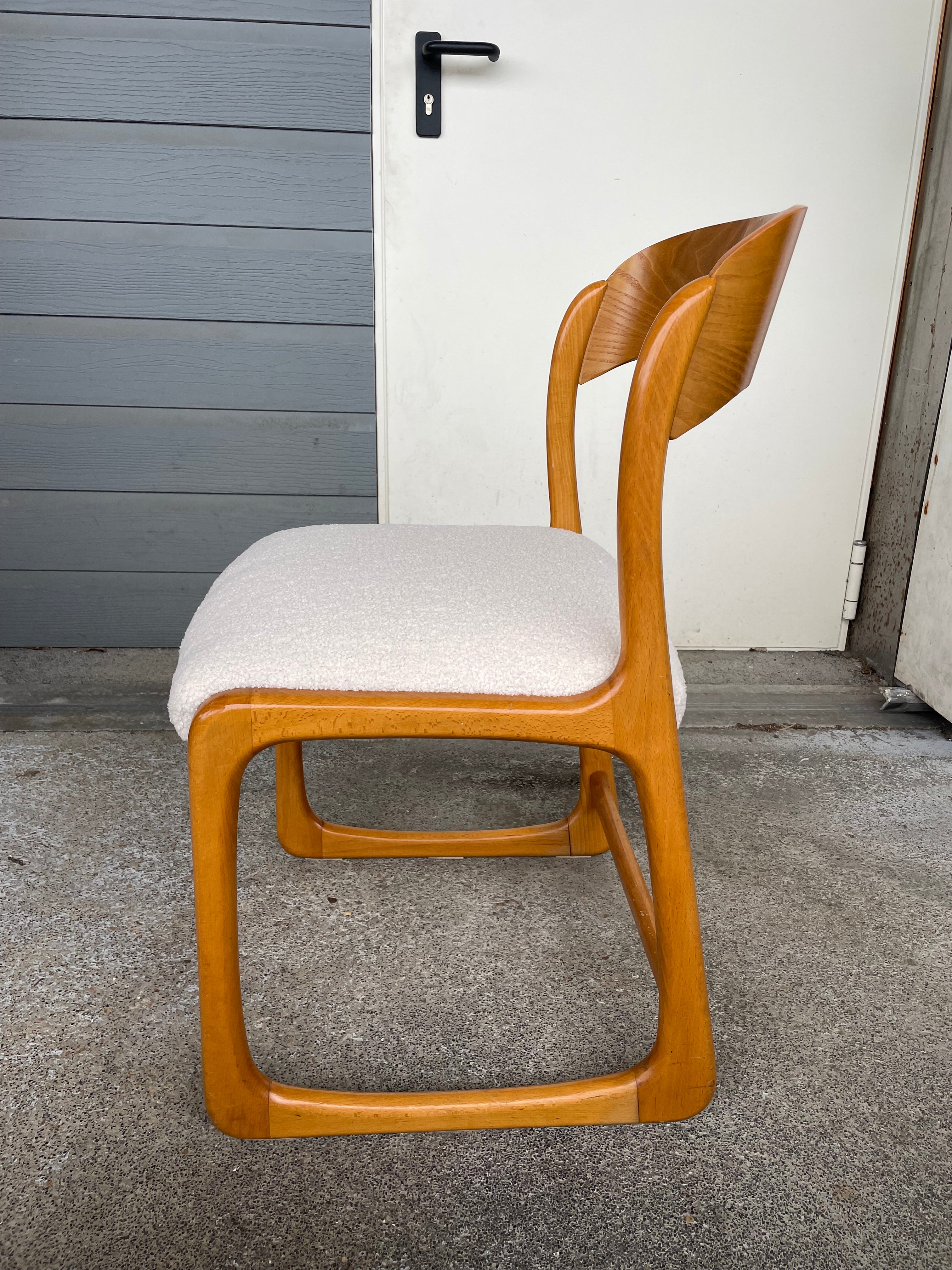 Set de 4 chaises Baumann Modèle Traîneau Luge