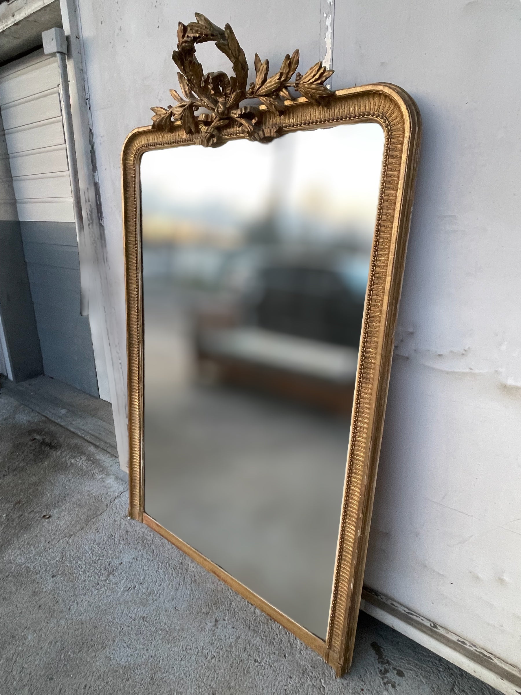 Grand Miroir Doré Style Louis XVI 190 X 117 Cm