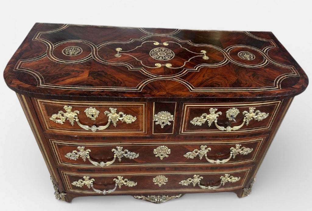 COMMODE EN PLACAGE DE PALISSANDRE D’ÉPOQUE LOUIS XIV PLATEAU BOIS - RÉGENCE DÉBUT XVIIIÈME