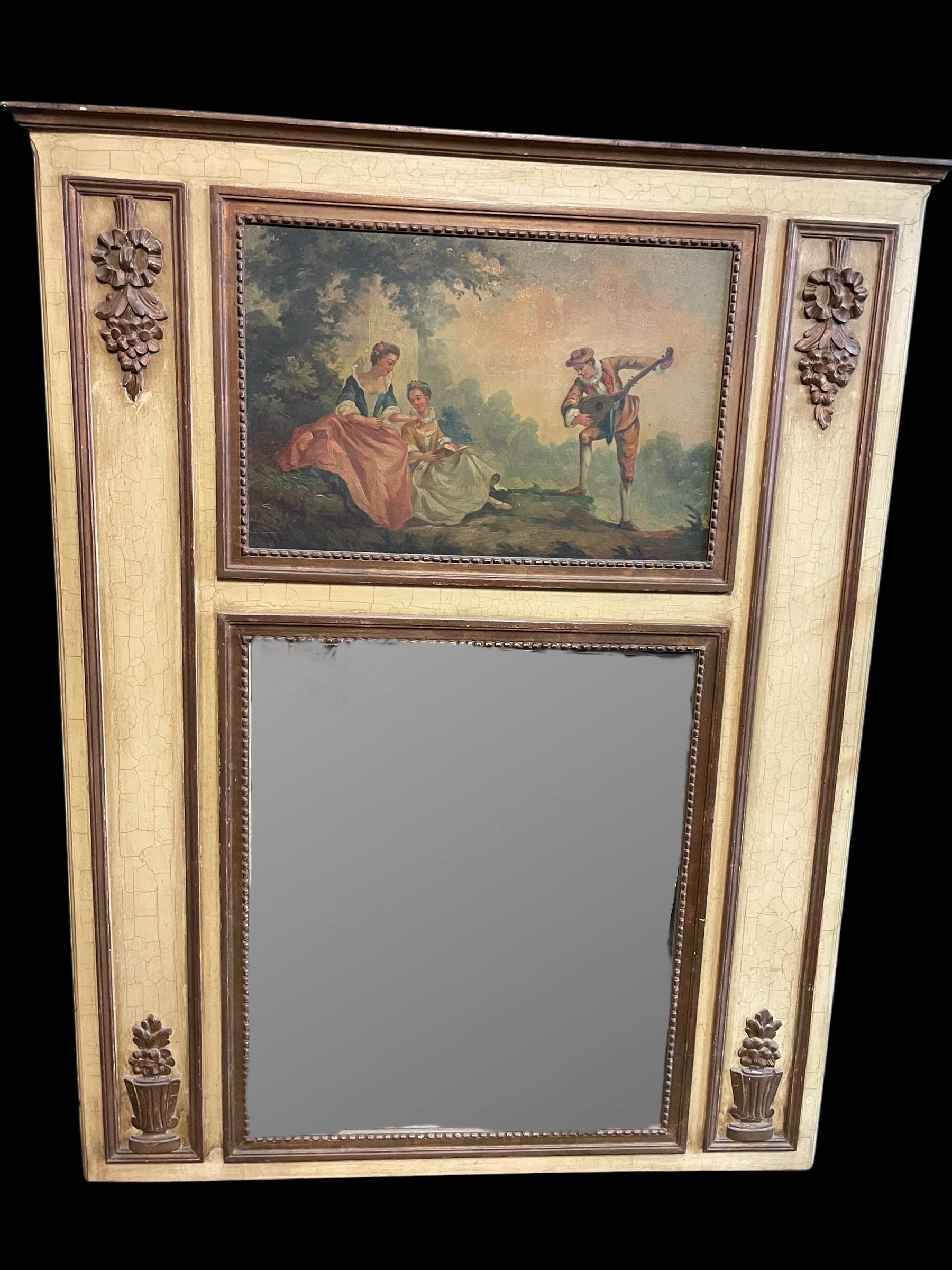 Trumeau - Miroir de cheminée de style Louis XVI