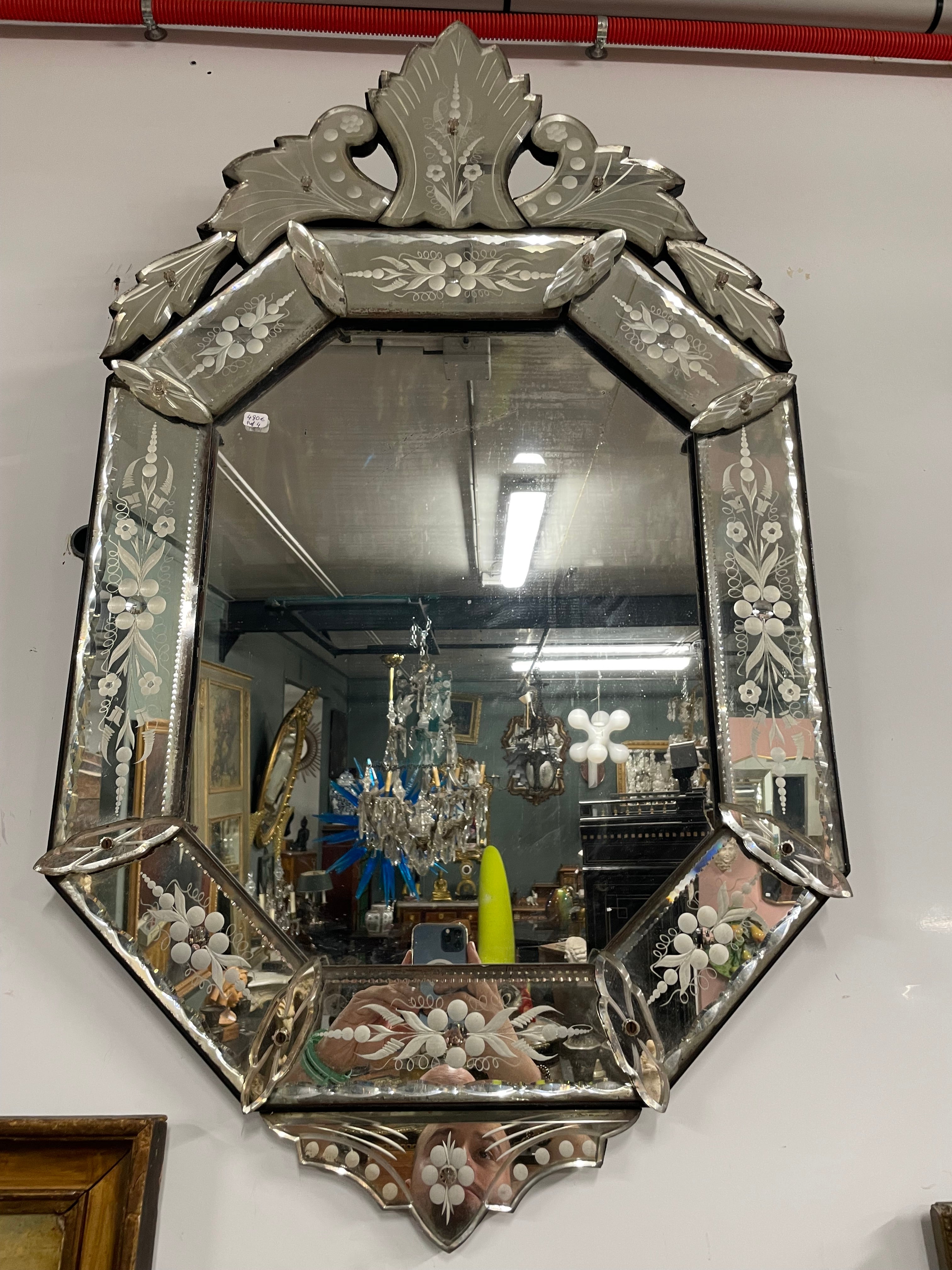 Miroir Vénitien Vintage des années 1950
