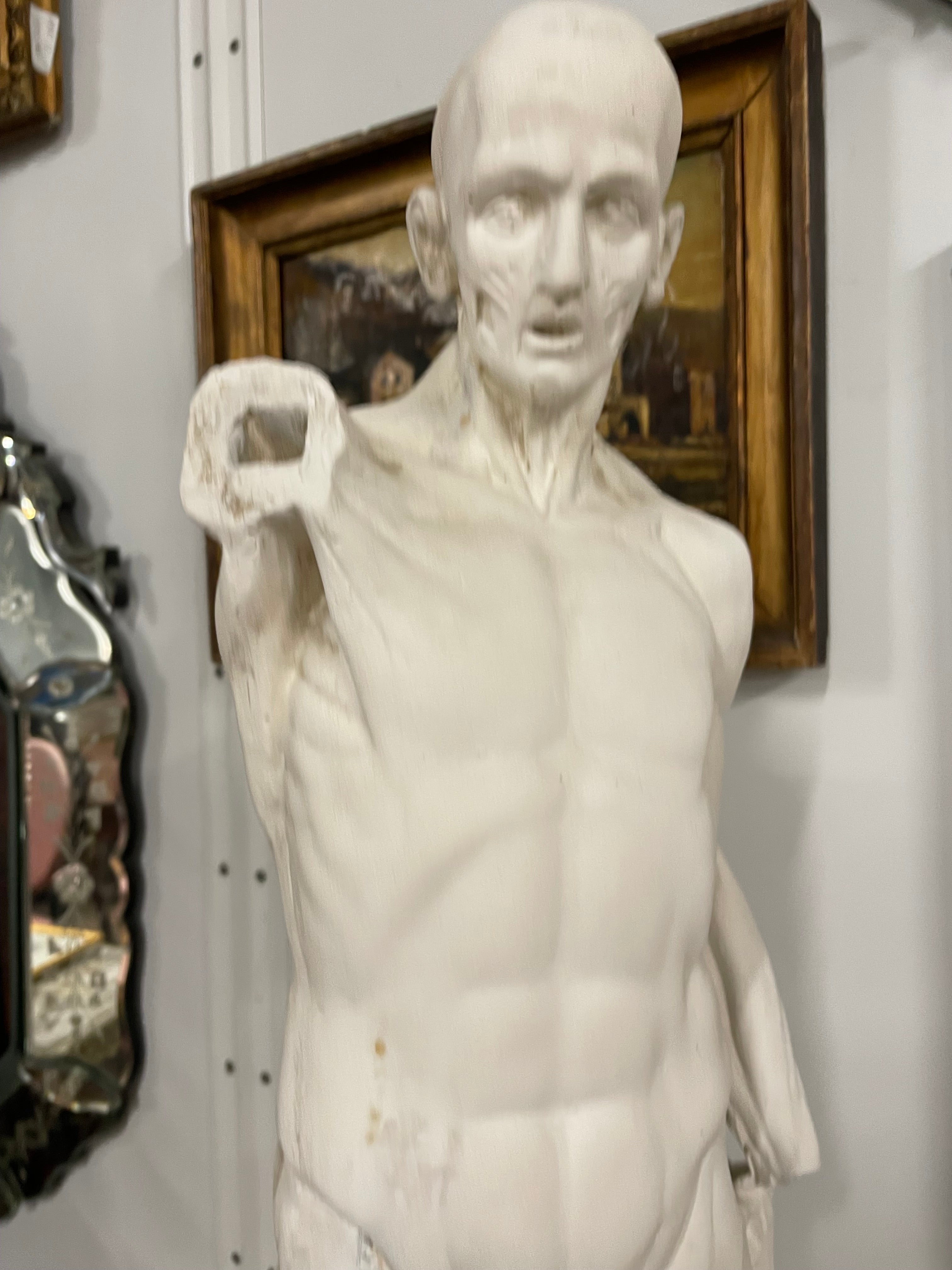 Sculpture en plâtre Écorché d’après Houdon