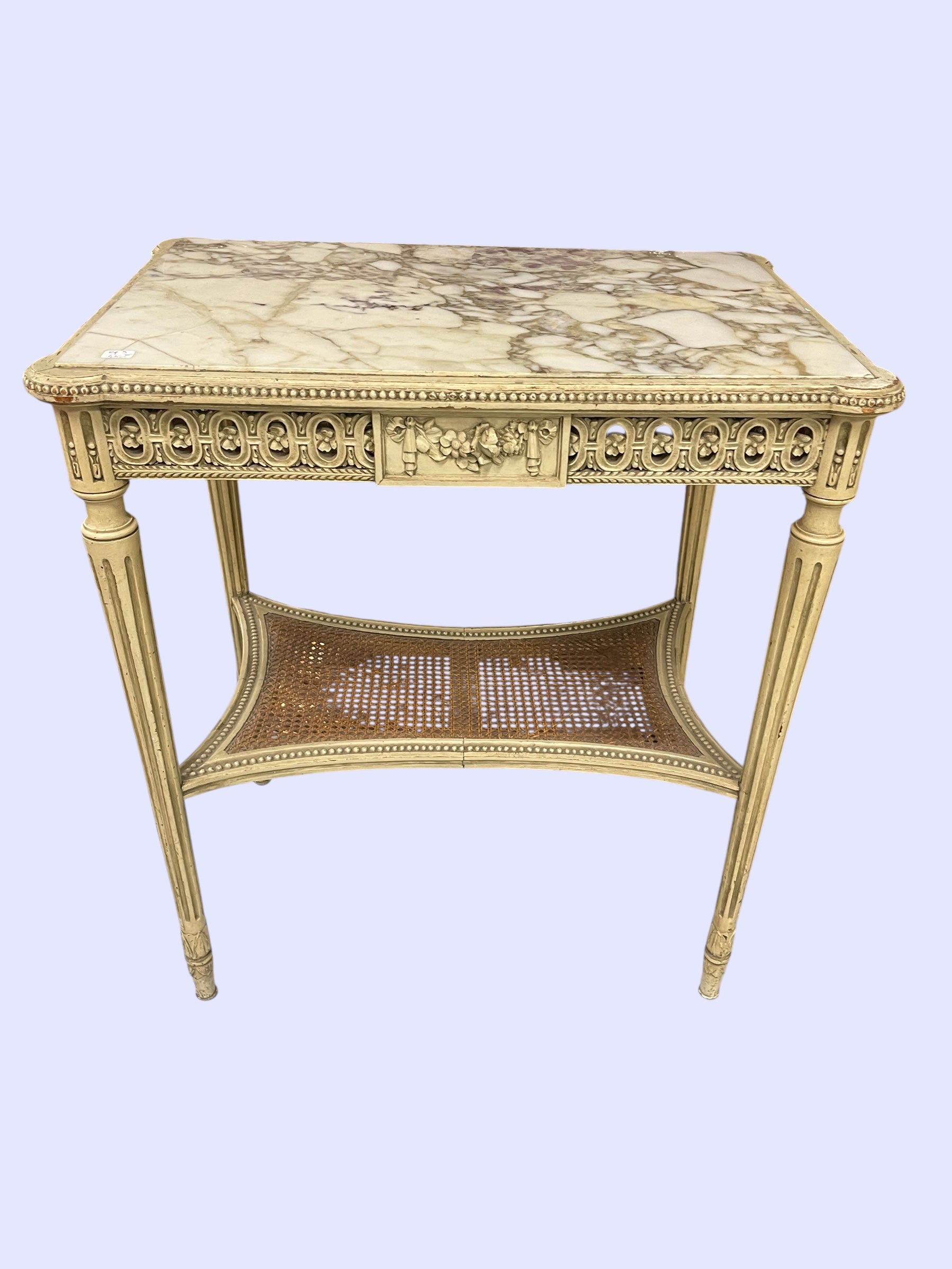 Petite table d’appoint en bois laqué de style Louis XVI