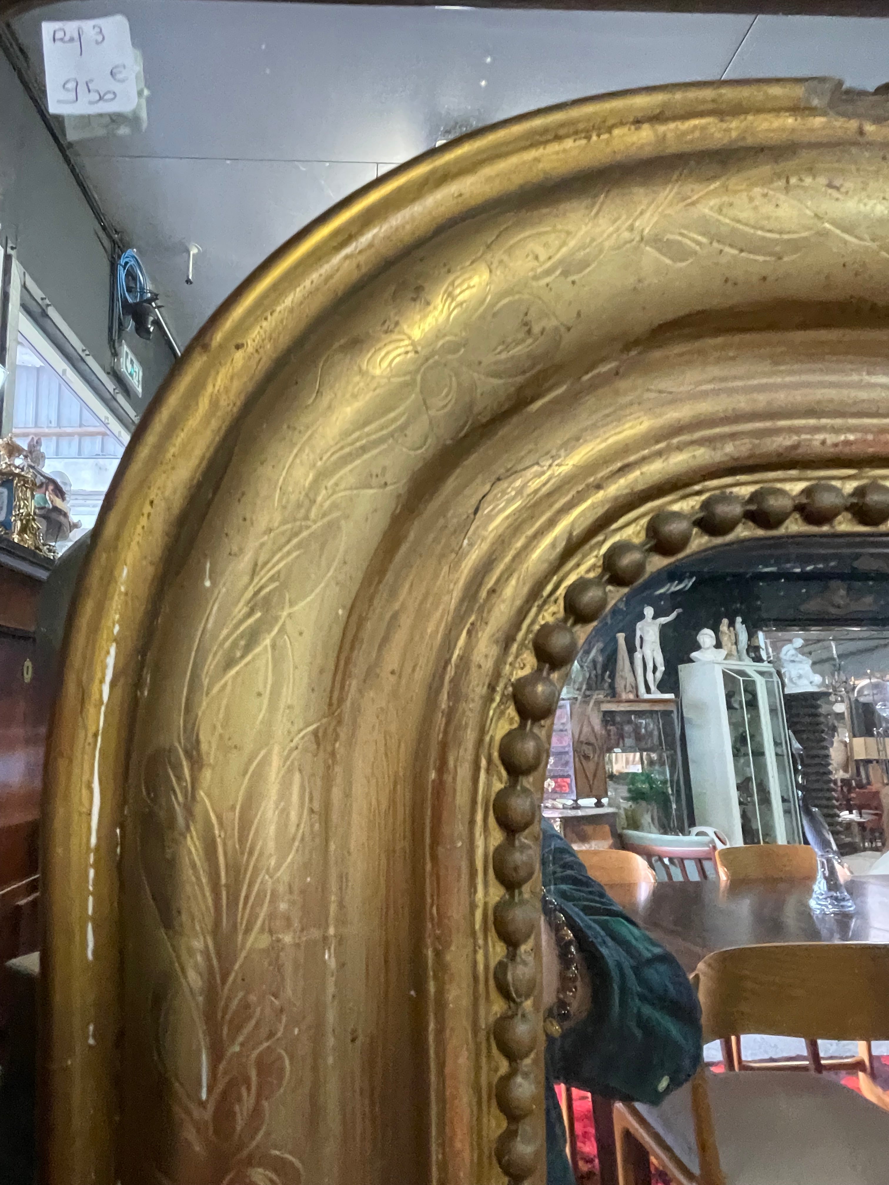 Grand miroir Louis Philippe Bois Doré