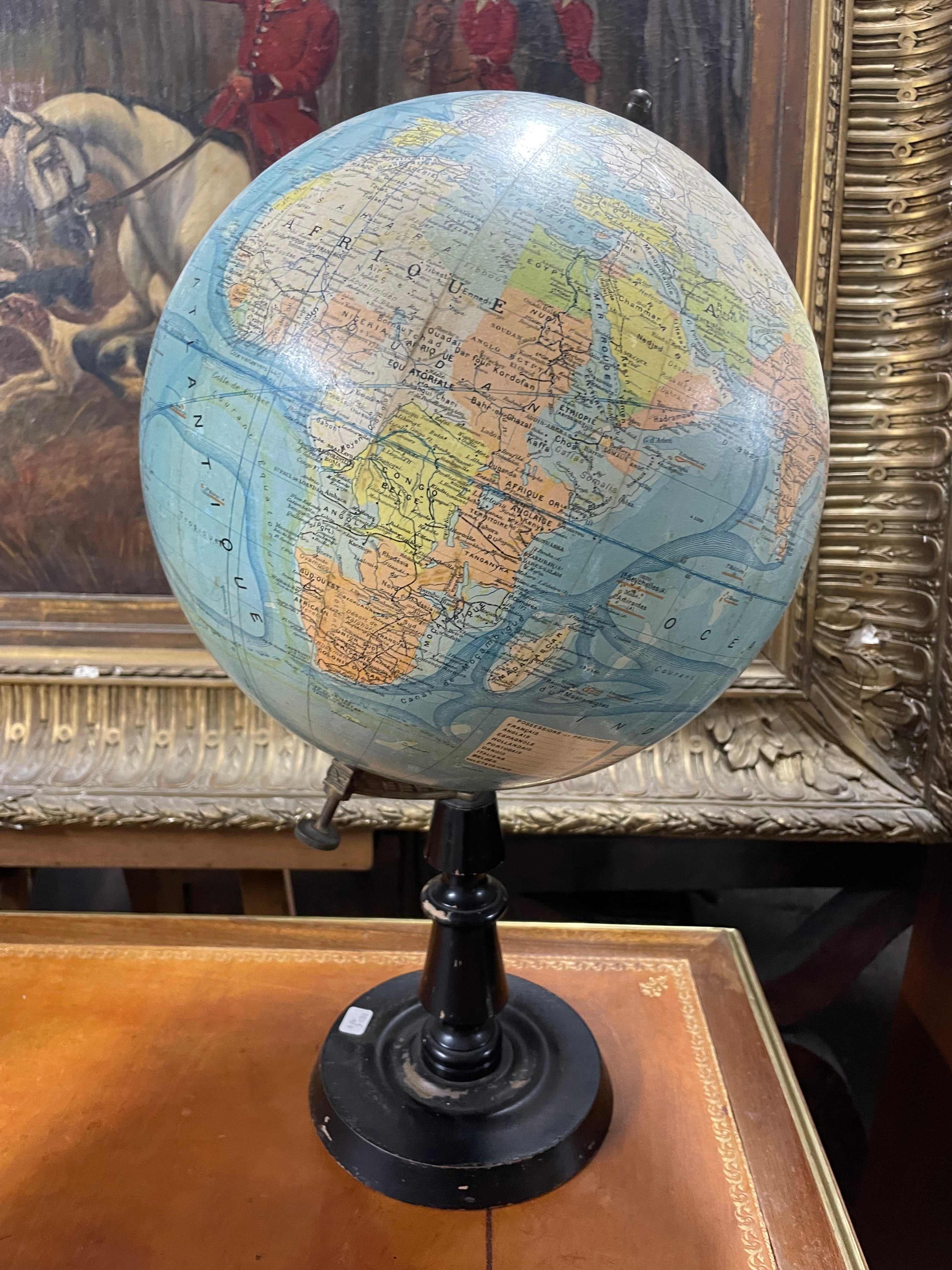 Globe terrestre époque début XXème