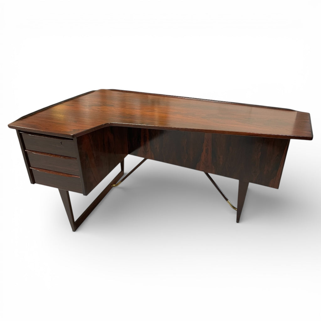 Bureau Boomerang par Peter Lovig Nielsen en Palissandre Danemark circa 1971